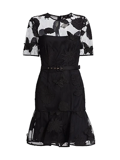 Hannah Organza Belted Minidress