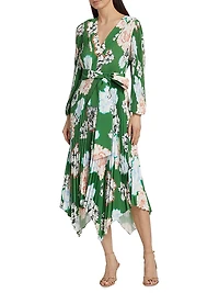 Liora Floral Pleated Midi-Dress
