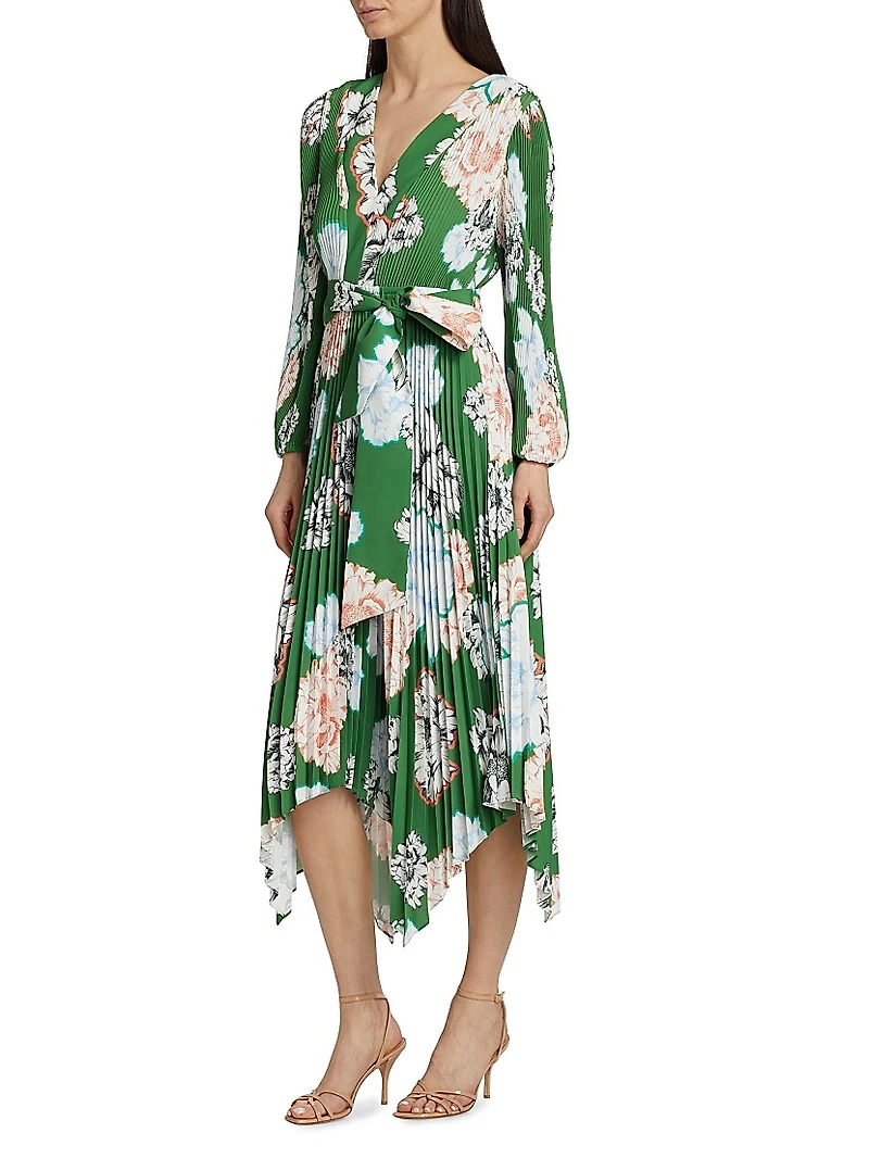 Liora Floral Pleated Midi-Dress