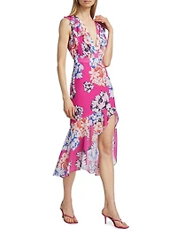 Nanci Petals Bloom Ruffled Midi-Dress