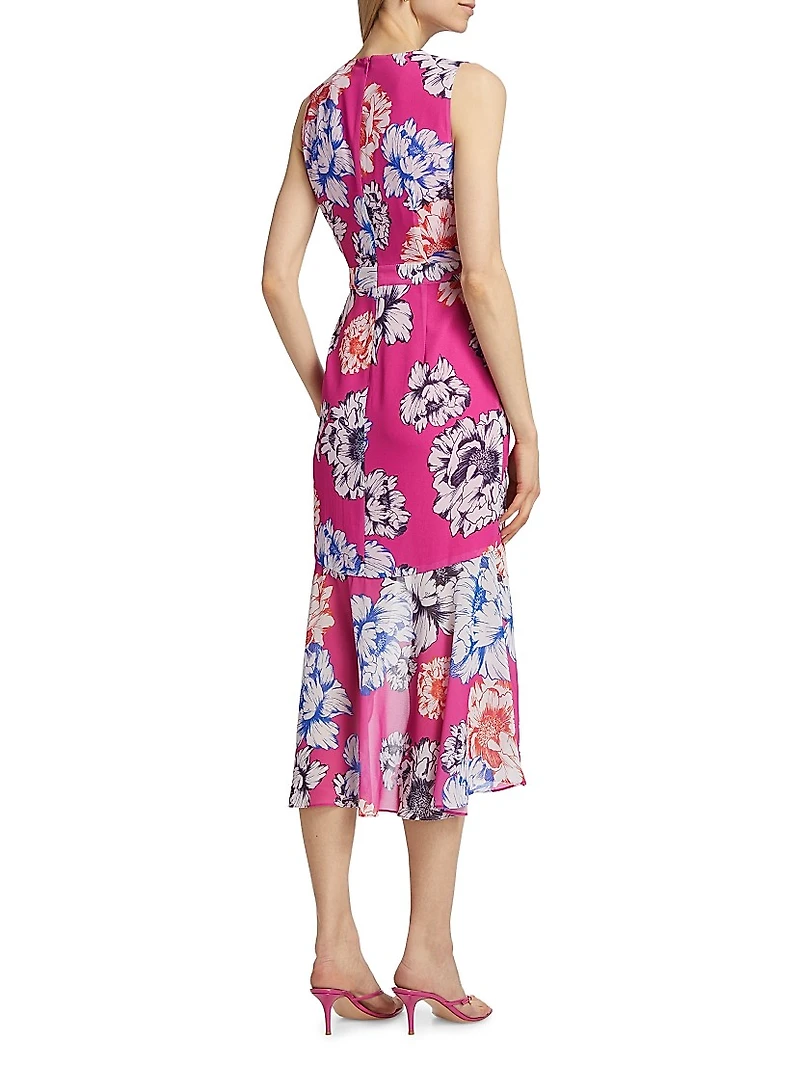 Nanci Petals Bloom Ruffled Midi-Dress