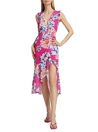 Nanci Petals Bloom Ruffled Midi-Dress