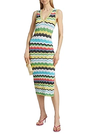 Zigzag Knit Midi-Dress