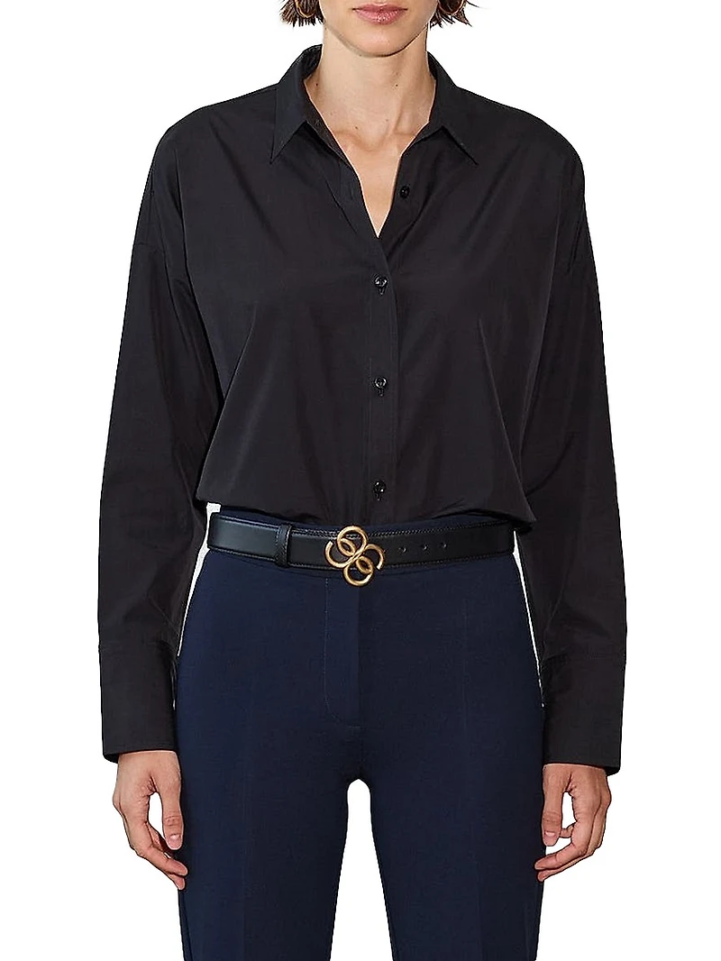 Sirene - Poplin Shirt Venice Print Scarf Back