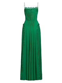 Pleated Tulle Gown