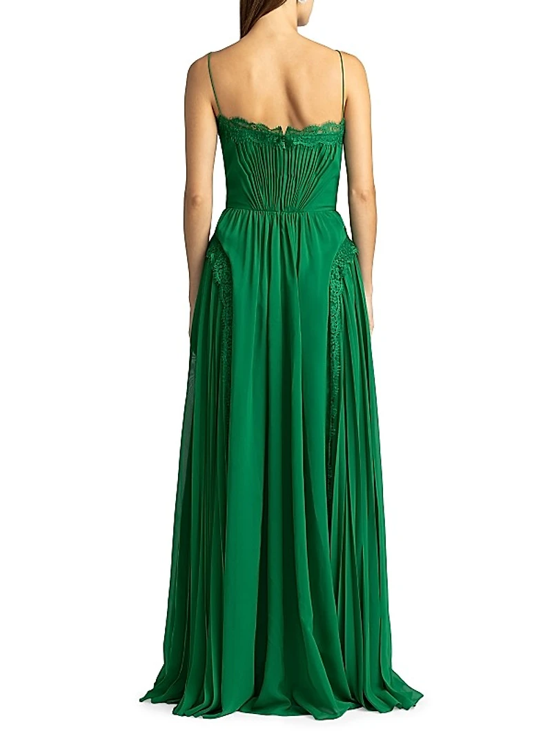 Pleated Tulle Gown