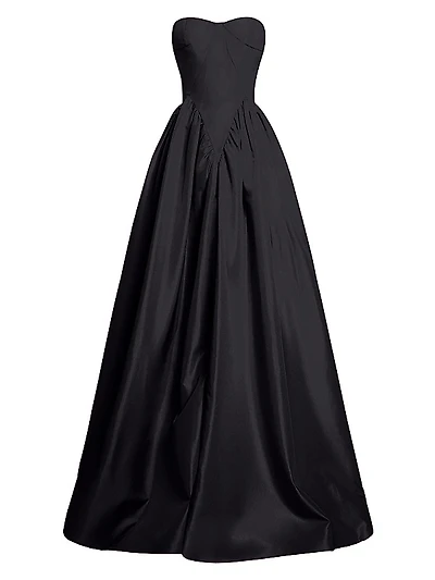 Taffeta Drop-Waist Gown