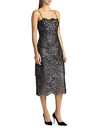 Guipure Lace Tiered Cocktail Dress