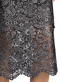 Guipure Lace Tiered Cocktail Dress
