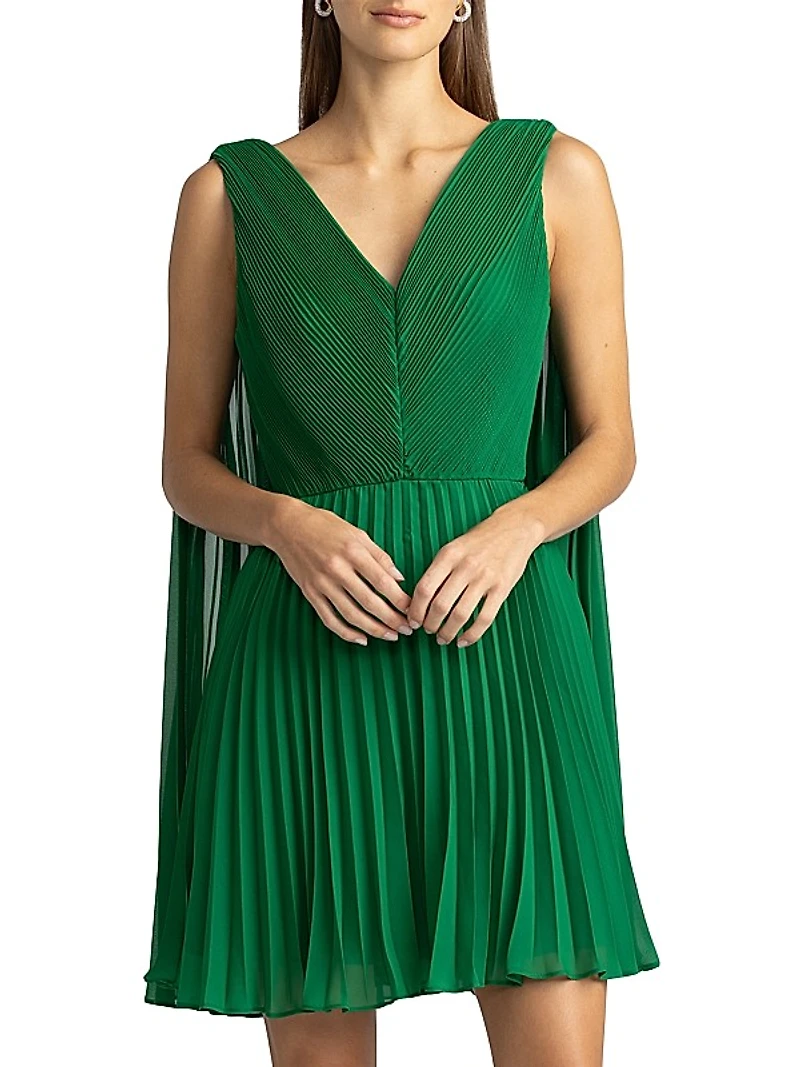 Pleated Cape Minidress