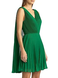 Pleated Cape Minidress