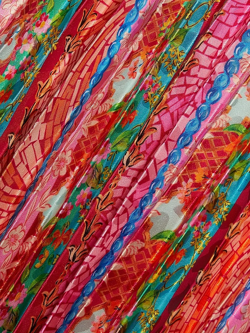 Kim Printed Pleated Midi-Skirt