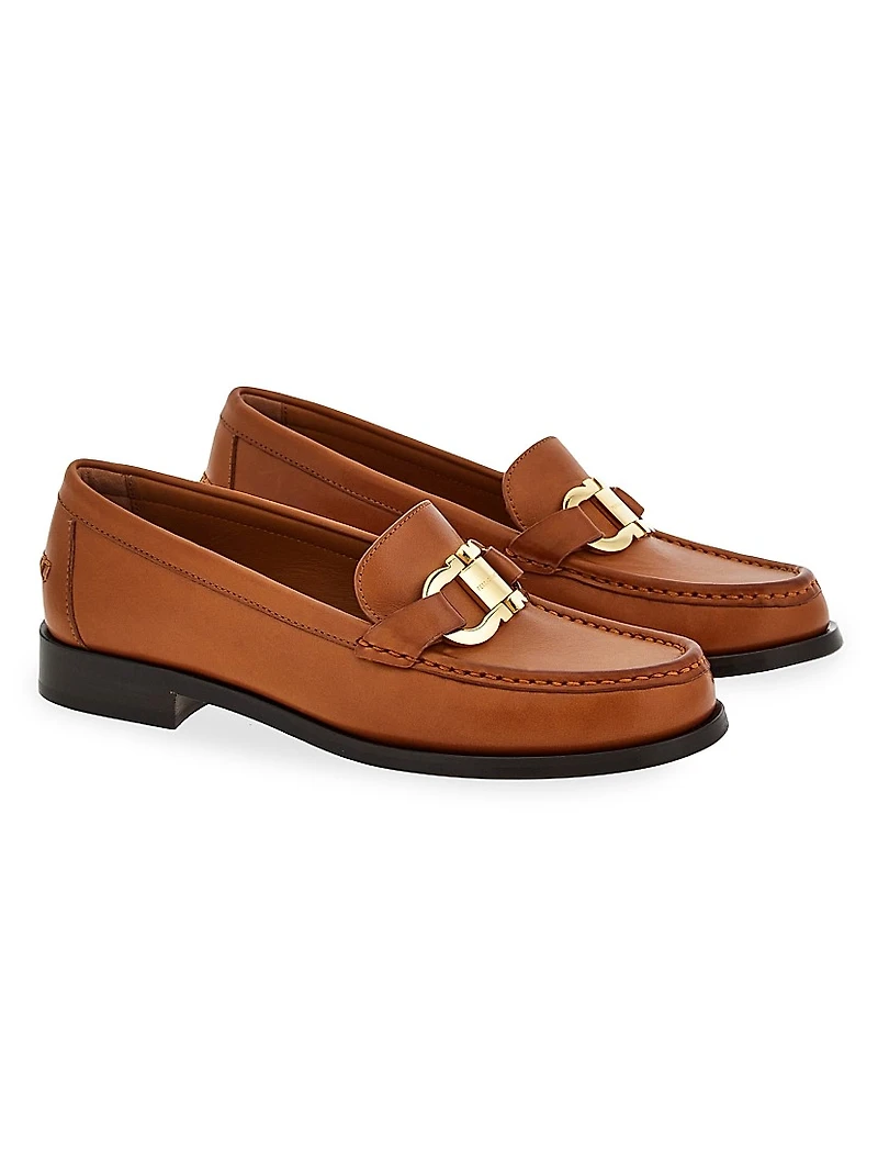 Maryan Gancini Leather Loafers