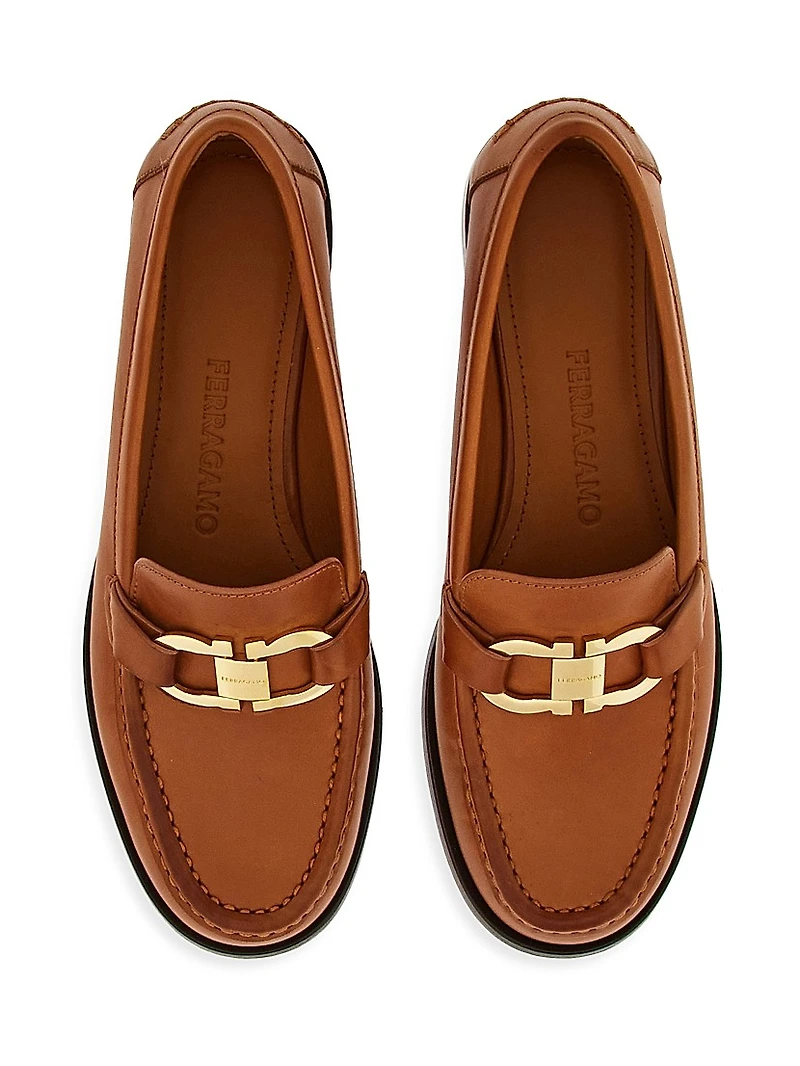 Maryan Gancini Leather Loafers