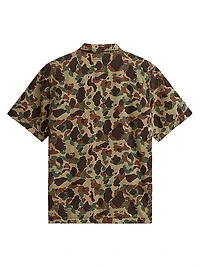 Camouflage Linen & Cotton-Blend Camp Shirt