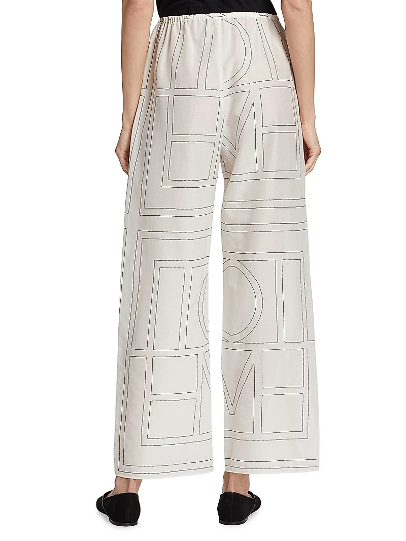Monogram Cotton-Blend Pajama Pants