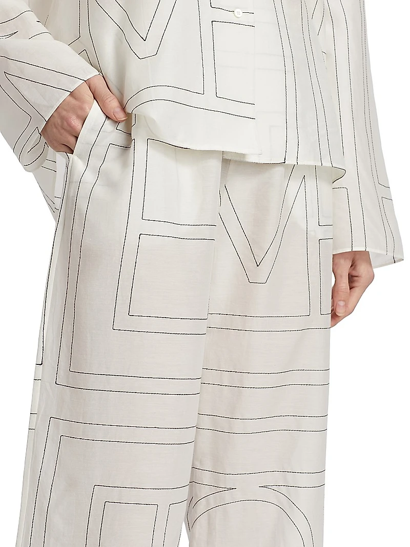 Monogram Cotton-Blend Pajama Pants