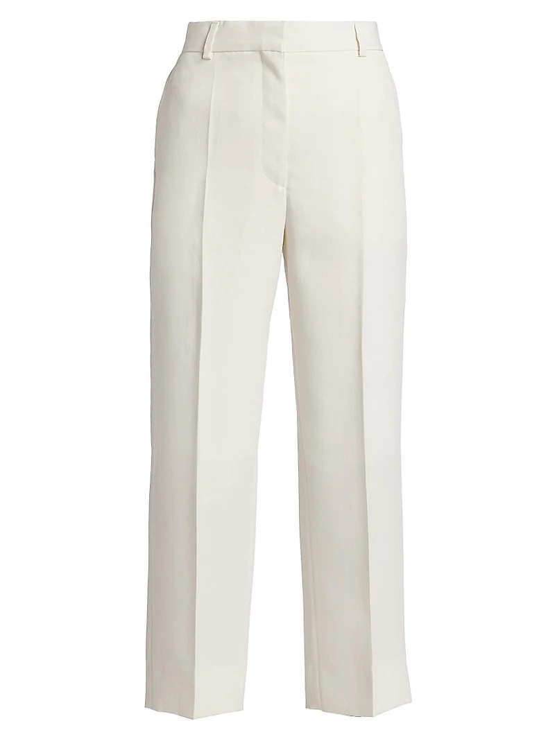 Straight-Leg Crop Trousers