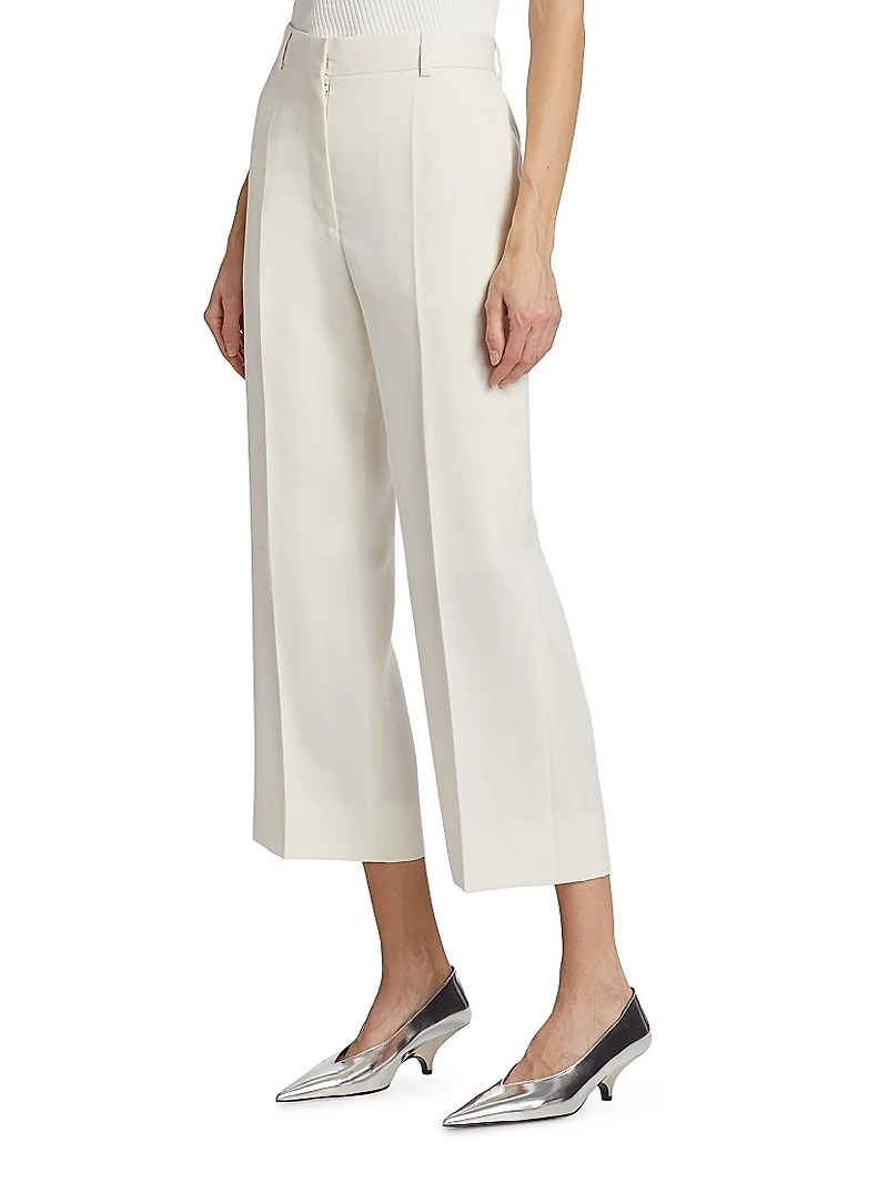 Straight-Leg Crop Trousers