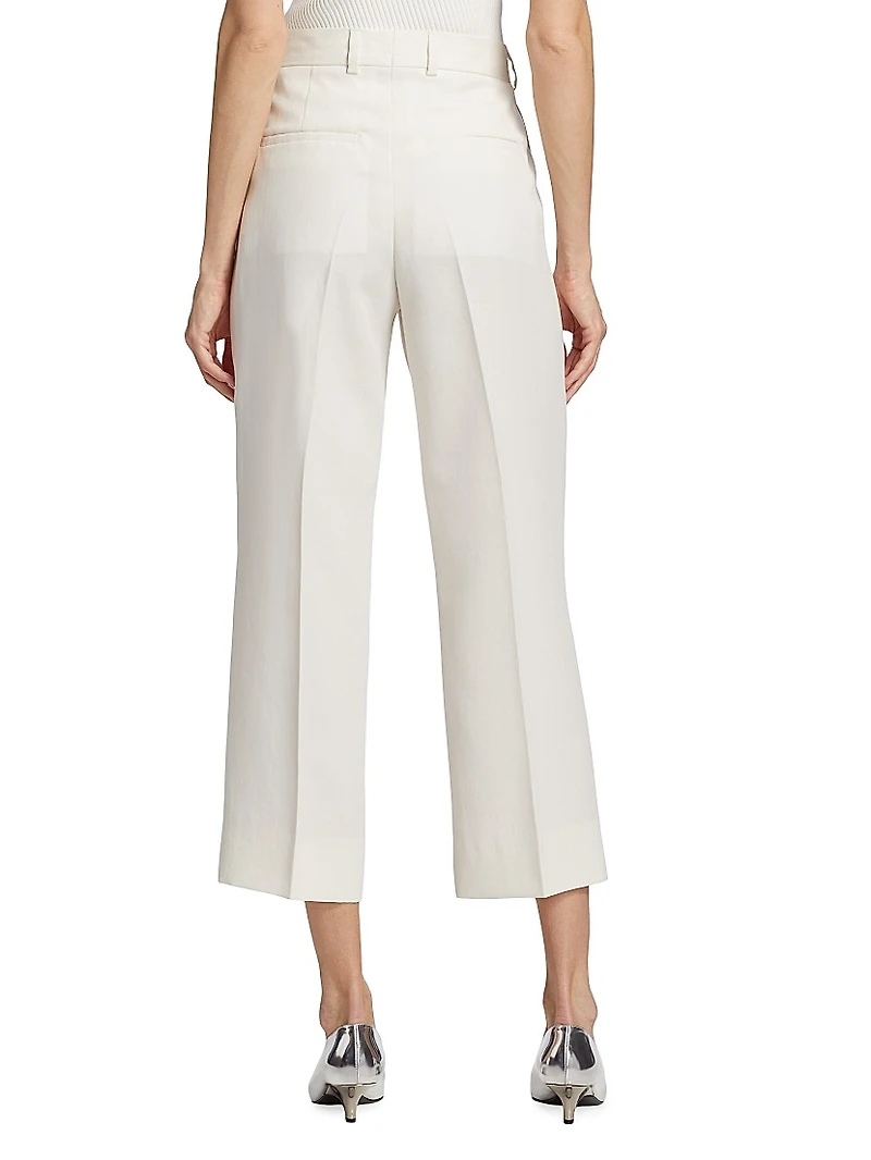 Straight-Leg Crop Trousers