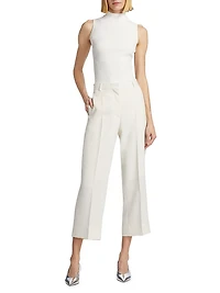Straight-Leg Crop Trousers