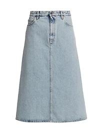 Denim A-Line Midi-Skirt