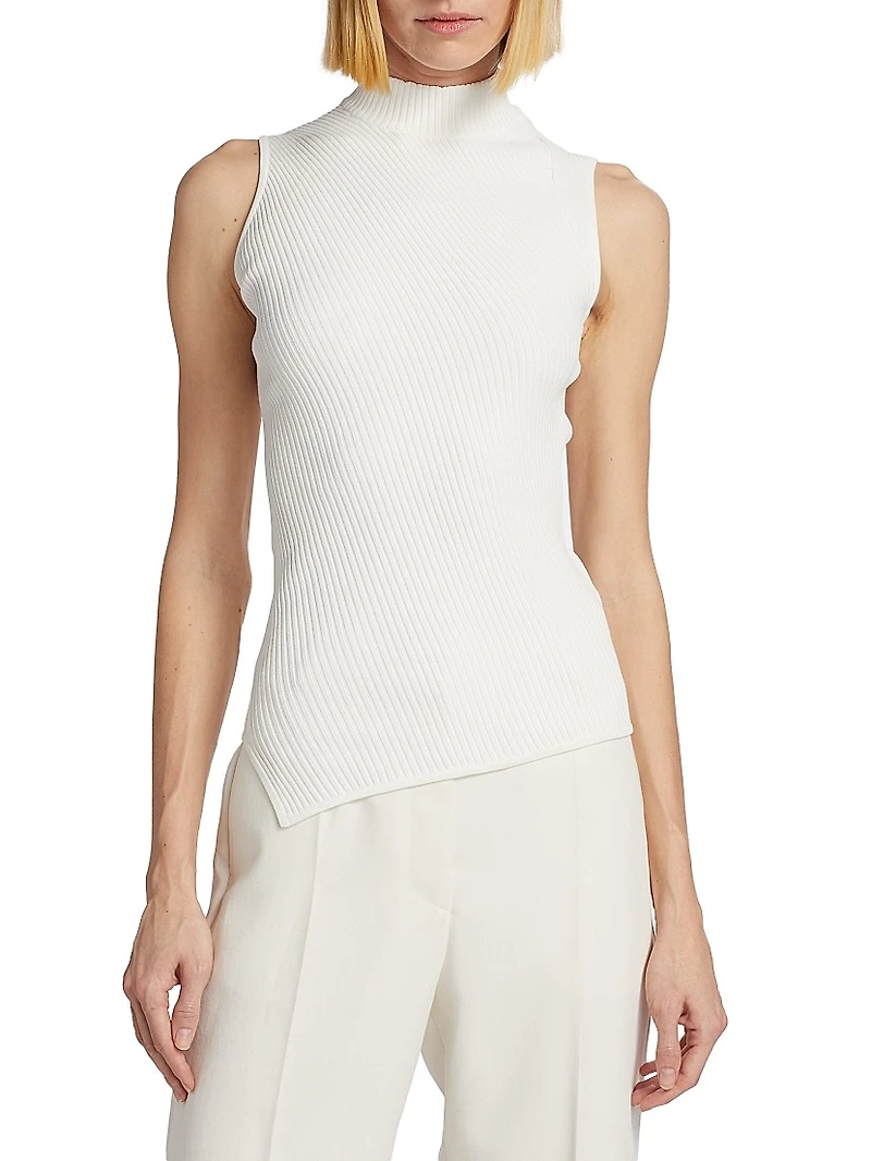 Asymmetric Rib-Knit Top