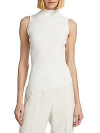 Asymmetric Rib-Knit Top