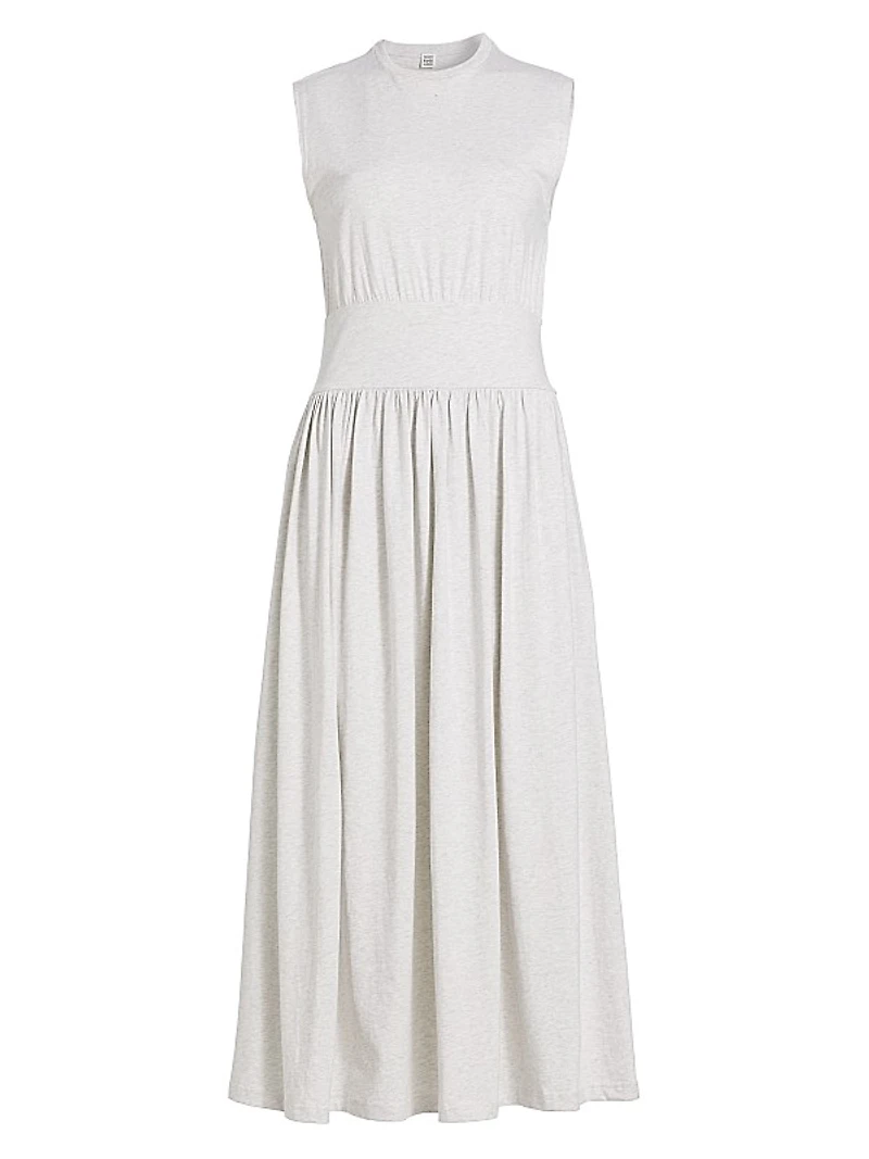 Cotton Sleeveless Midi-Dress