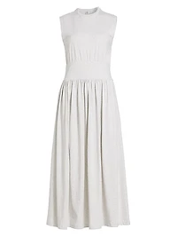 Cotton Sleeveless Midi-Dress