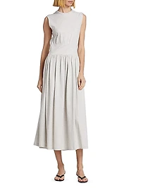 Cotton Sleeveless Midi-Dress