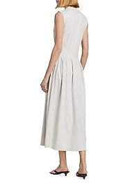 Cotton Sleeveless Midi-Dress