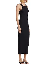 Curved Ribbed Tank Maxi Dress