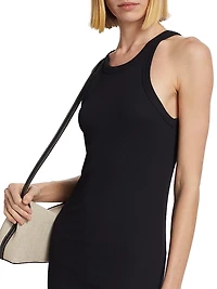 Curved Ribbed Tank Maxi Dress