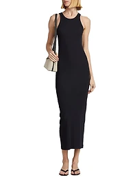 Curved Ribbed Tank Maxi Dress