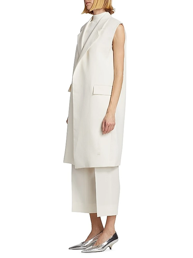 Grain De Poudre Sleeveless Coat