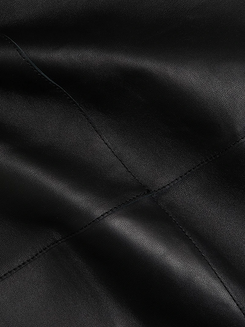 Double-Faced Leather Longline Top