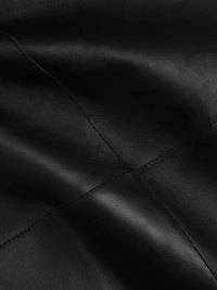 Double-Faced Leather Longline Top