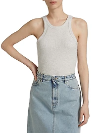 Curved Ribbed Jersey Tank