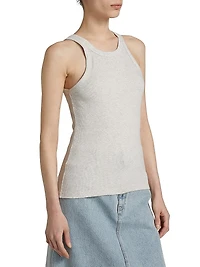 Curved Ribbed Jersey Tank