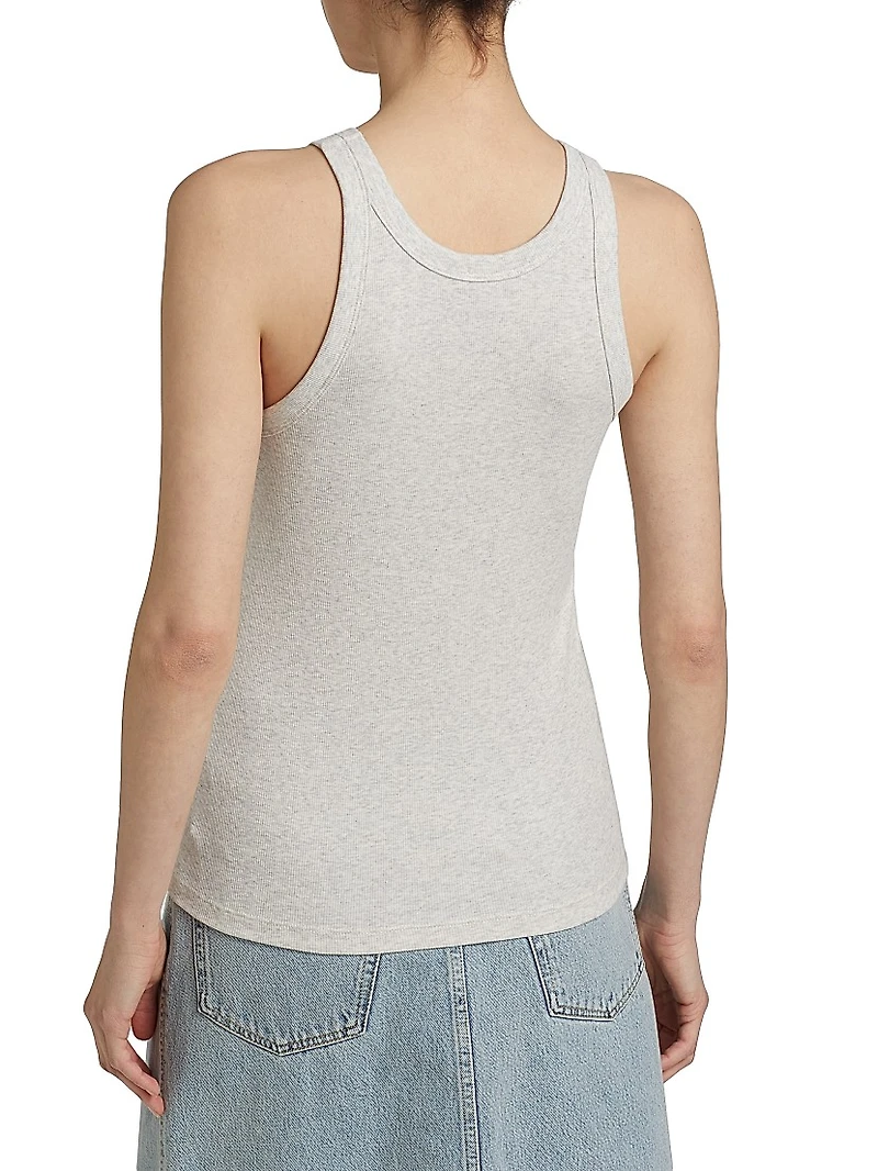 Curved Ribbed Jersey Tank
