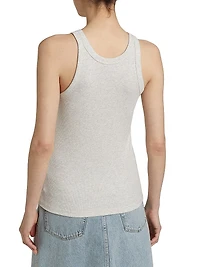 Curved Ribbed Jersey Tank