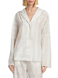 Monogram Cotton-Blend Pajama-Style Top