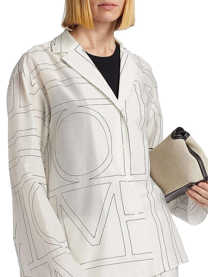 Monogram Cotton-Blend Pajama-Style Top