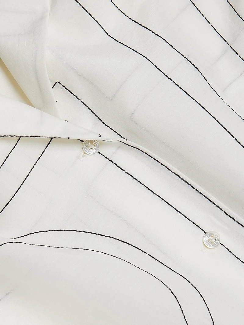 Monogram Cotton-Blend Pajama-Style Top