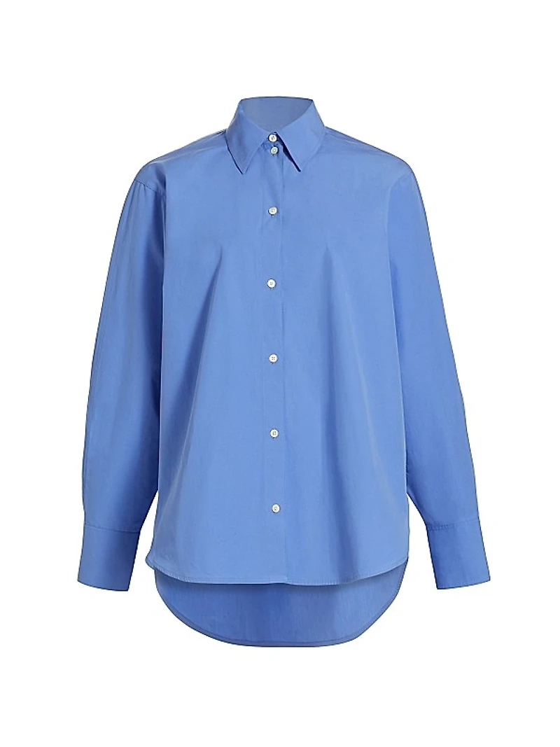 Oversized Cotton Poplin Button-Front Shirt