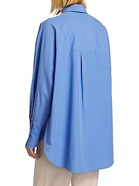 Oversized Cotton Poplin Button-Front Shirt