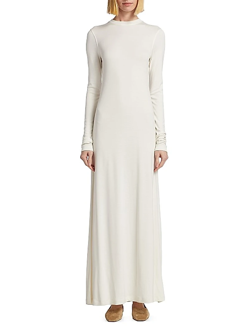 Jersey Long-Sleeve Maxi Dress