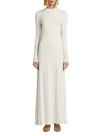 Jersey Long-Sleeve Maxi Dress