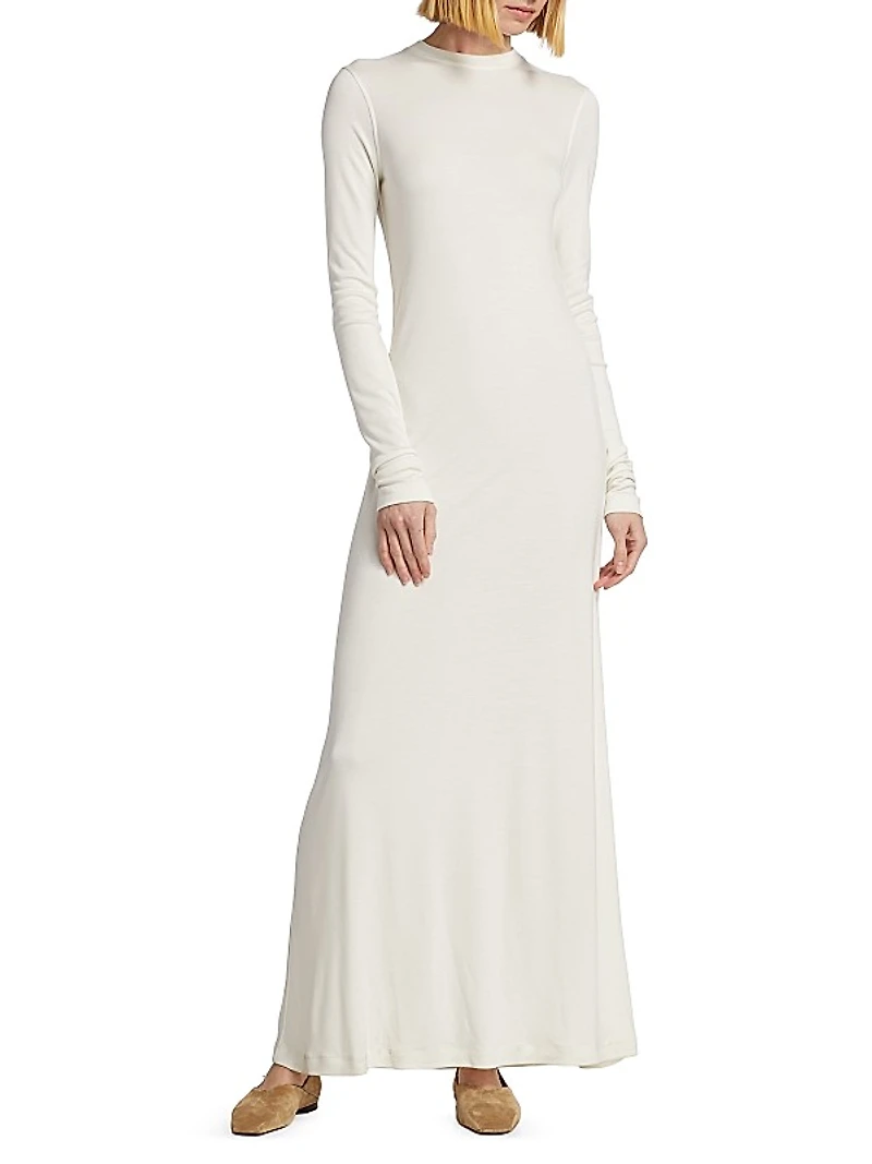 Jersey Long-Sleeve Maxi Dress